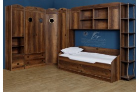 Шкаф комбинированный для одежды «Навигатор» (Дуб Каньон) в Дудинке - dudinka.katalogmebeli.com | фото 3