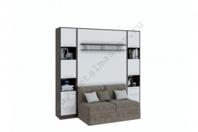 Шкаф-кровать с диваном БЕЛА с полкой ножкой в Дудинке - dudinka.katalogmebeli.com | фото 2