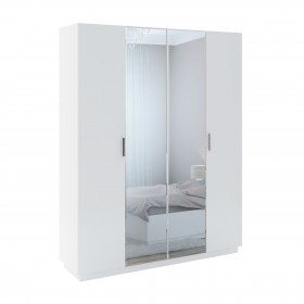 Шкаф с зер. 4 двери М22 Спальня Тиффани (белый текстурный) в Дудинке - dudinka.katalogmebeli.com | фото