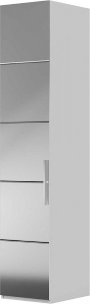 Шкаф ШР-1 зеркало, левый, Вива (Белый/Белый глянец/Платина) в Дудинке - dudinka.katalogmebeli.com | фото 1