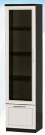 Шкаф средний с ящиком и стеклодверью ДЛЯ ГОСТИНОЙ ШСЯС-450 Венге/Дуб выбеленный в Дудинке - dudinka.katalogmebeli.com | фото