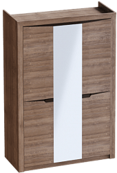 Шкаф трехдверный Соренто Дуб стирлинг/Кофе структурный матовый в Дудинке - dudinka.katalogmebeli.com | фото