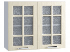 Шкаф верхний со стеклом 800, ШВС 800 (Клен кремовый/корпус белый) в Дудинке - dudinka.katalogmebeli.com | фото