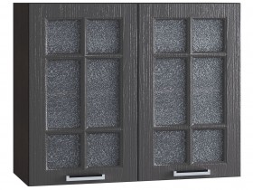 Шкаф верхний со стеклом 800, ШВС 800 (Клен серый/корпус венге) в Дудинке - dudinka.katalogmebeli.com | фото