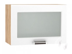 Шкаф верхний со стеклом Прага ШВГС 609 (Белое дерево/корпус дуб крафт золотой) в Дудинке - dudinka.katalogmebeli.com | фото