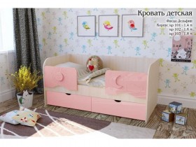 Соня Кровать детская 2 ящика 1.8 Розовый глянец в Дудинке - dudinka.katalogmebeli.com | фото