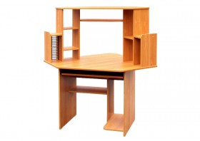 Угловой компьютерный стол (Вишня Оксфорд) в Дудинке - dudinka.katalogmebeli.com | фото