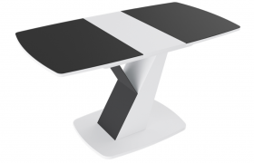 Стол обеденный «Гарда» Тип 1 (Белый/Стекло матовое черный графит) в Дудинке - dudinka.katalogmebeli.com | фото 5