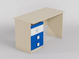 Стол (прямая столешница) Скай люкс (Синий/Белый/корпус Клен) в Дудинке - dudinka.katalogmebeli.com | фото