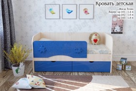 Техно Кровать детская 2 ящика 1.8 Синий глянец в Дудинке - dudinka.katalogmebeli.com | фото