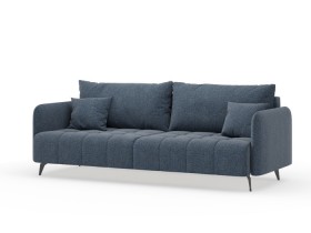 Валериан диван трёхместный прямой Синий, ткань RICO FLEX 101 в Дудинке - dudinka.katalogmebeli.com | фото