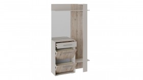 Шкаф для одежды «Нуар» тип 1 Фон серый/Дуб сонома в Дудинке - dudinka.katalogmebeli.com | фото 3