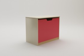 Ящик для игрушек Бэрри (Бежевый/Красный/корпус Клен) в Дудинке - dudinka.katalogmebeli.com | фото